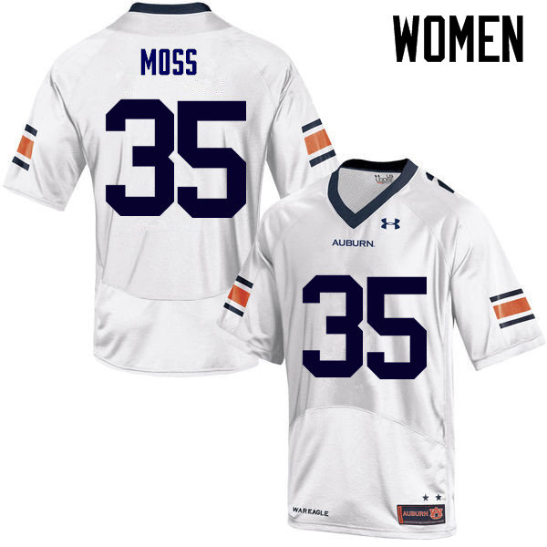 Auburn Tigers Women's James Owens Moss #35 White Under Armour Stitched College NCAA Authentic Football Jersey QEO2074OB